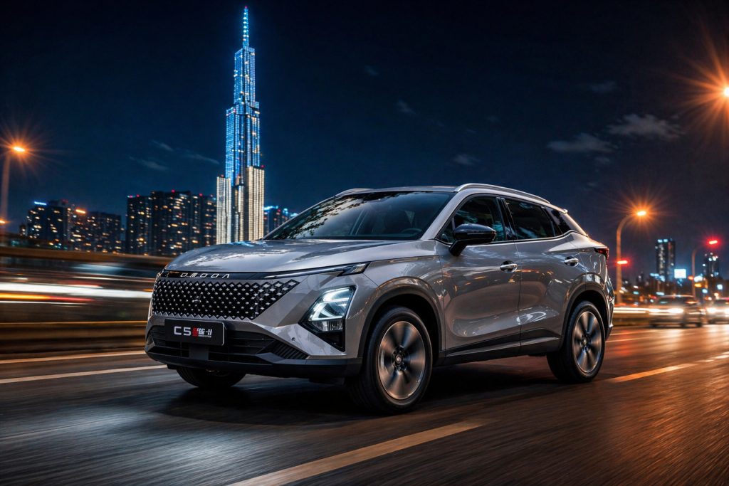 OMODA C5 chính thức có mặt tại Lào Cai – SUV đô thị thông minh Urban Night Drive 1024x683
